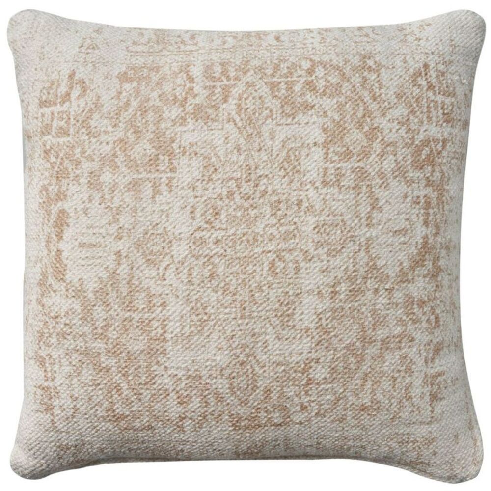 Mina Victory - 20"x20" Oversize Nicole Curtis Vintage Medallion I Ivory/Beige